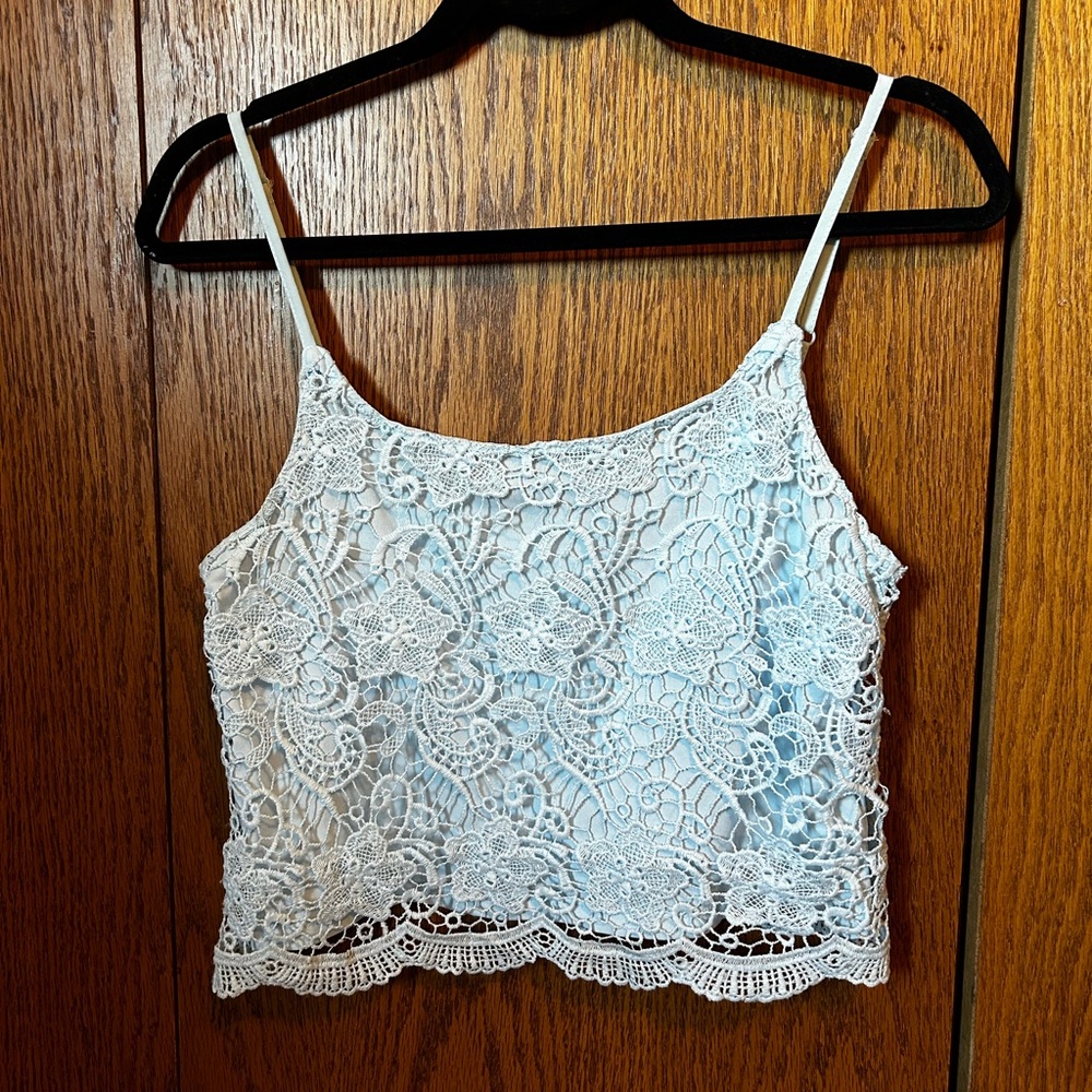 Blue lace tank top size medium.
